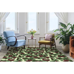 Tapis à motifs abstraits, Tapis imprimé, Tapis vert, Décoration moderne, Tapis gobelin - Product Image 3