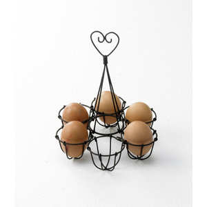 Soporte de huevo de granja de alambre de hierro con corazón - Product Image 4