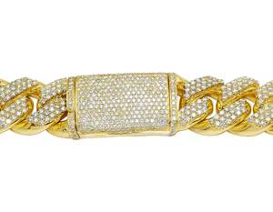 Fully Iced Out <b>Moissanite</b> Diamond <b>Chain</b> In S925 Silver Hip Hop Men's Cuban Link <b>Chain</b> In Silver Diamond Jewelry - Product Image 4