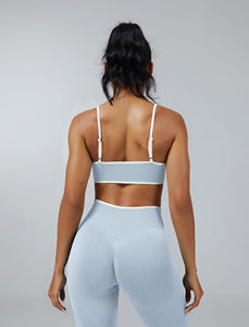 Conjunto de Yoga Casual Sólido de Diseño Superior, Sin Mangas, Ligero, Transpirable, de Spandex/Algodón, de Alta Calidad para Mujer, Disponible para Todas las Temporadas - Product Image 5