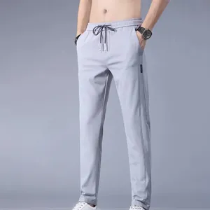 Nuevo diseño para hombre, pantalones casuales de verano para gimnasio, pantalones de chándal rectos de talla grande con cintura elástica, pantalones de lona de cintura media de talla grande - Product Image 2