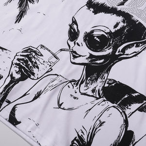 เสื้อยืดโอเวอร์ไซส์สตรีทแวร์สุดเท่ แบรนด์หรู โลโก้สีดำ สไตล์ฮิปฮอป ผ้าฝ้าย สำหรับฤดูร้อน ผู้ชาย ขายส่งจากโรงงาน - Product Image 6