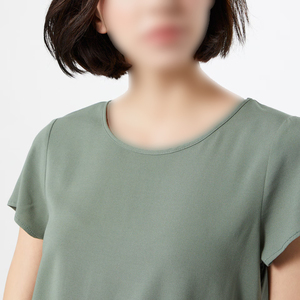 Camisetas de entrenamiento de verano para mujer ecológicas de alta calidad, camiseta de manga corta con cuello redondo y dobladillo curvo, venta al por mayor para mujer - Product Image 4