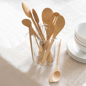 Accesorios de cocina utensilios de cocina de madera de bambú juego de espátula de alta calidad para la preparación de comidas - Product Image 2