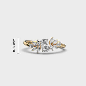 Anillo de Diamantes de Lujo en Oro Amarillo de 14K con Diseño de Gota de Rocío y Cascada de Estrellas para Mujer, Joyería Fina Elegante, Venta al por Mayor para Exportación - Product Image 2