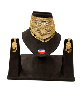 Joyería chapado en oro Joyería exclusiva moda gargantilla collar conjunto para niña y mujer - Product Image 1