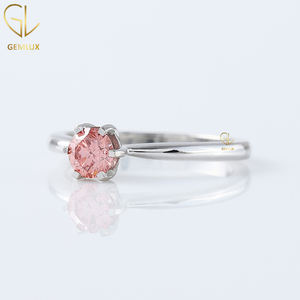 Vente chaude 14K Or Blanc 0.75CT Morganite Rose Labgrown Diamant Solitaire Bague De Fiançailles, Bague De Promesse, Bague Délicate - Product Image 6