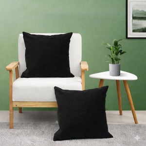 Housse de coussin en toile 100% coton, noir jais, épaisse et de qualité supérieure, pour canapé, décorative, usage domestique - Product Image 1
