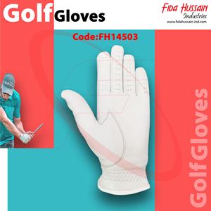 Premium Soft Leather Golf Gloves Best Quality <b>Stretchy</b> Fabric Comfortable Fitting Hand Use Golfing - Product Image 4