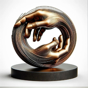 Trofeo de baile de trío dinámico en acabado dorado y plateado. Premios artísticos disponibles a precios de mayoreo. - Product Image 5