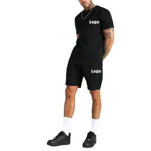 Survêtement d'été à manches courtes pour hommes, survêtement de sport, ensembles courts de plage, matériau en coton personnalisé à séchage rapide pour hommes - Product Image 2