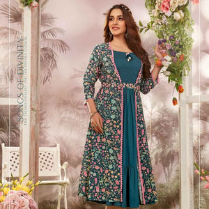 Fancy Cotton Schilling Hand work Kurti avec ceinture de travail collection pour femme - Product Image 1