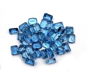 Lote de piedras preciosas sueltas de corte octogonal de Topacio Azul suizo natural, piedras de Topacio Azul suizo de 6-8 MM para la fabricación de joyas - Product Image 6