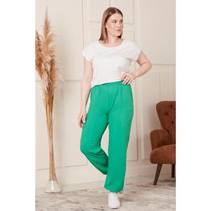 <b>Elastic</b> <b>Waist</b> and Hem Aerobin Plus Size Benetton <b>Trousers</b> - Product Image 5