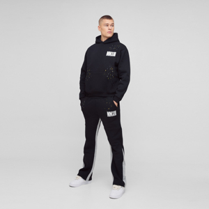 Personalizado 100% algodón Mens Flare Jogger Heavyweight Pullover Hoodies con diamantes de imitación de impresión de la calle estilo cómodo chándal - Product Image 1