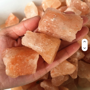 Precio al por mayor: Bloque de sal cruda de cristal de cuarzo natural del Himalaya, rocas de sal rosa miel para sanación - Product Image 4