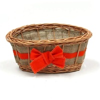Vente! Vente! Panier cadeau en rotin super bon marché, panier cadeau avec ruban pour les vacances de Noël de haute qualité Vietnam