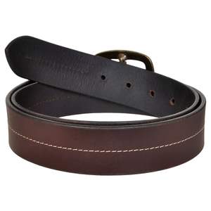 Hombres Casual Top Grain Hide Brown Oil pullup Cinturón de cuero Sólido - Product Image 4