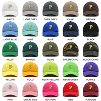 Casquette de Baseball en Denim Premium Personnalisée OEM, avec Broderie Lettre Initiale P et Lettre Universitaire, Casquette Trucker Alphabet Jaune pour Papa