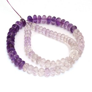 Amatista de 7mm-9mm, cuentas de Rondelle facetadas de piedras preciosas semipreciosas de amatista Africana Natural, cuentas sombreadas para la fabricación de joyas - Product Image 4