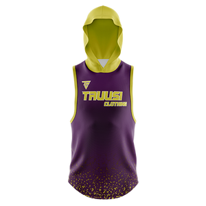 Sweat à capuche sans manches pour hommes avec logo personnalisé de qualité supérieure Gilet à capuche en relief Technique brodée Sweat à capuche sans manches pour l'hiver - Product Image 1