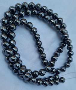 Cuentas redondas negras de moissanita de 8mm, cuentas facetadas de grado AAA, excelente corte para collar de cuentas y joyería personalizada - Product Image 2