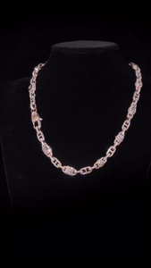 Chaîne cubaine Iced Out en argent sterling 925 plaqué rhodium avec diamants Moissanite VVS, design géométrique, pour mariage de luxe - Product Image 2