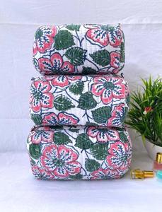 Elegante hecho a mano de algodón acolchado múltiple para bolsa conjunto estampado Floral Vintage cosmético impermeable duradero Almacenamiento de maquillaje - Product Image 4