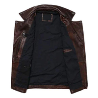 Chaleco de Cuero Genuino para Hombre, Diseño Clásico de Motero, Color Negro, de Alta Calidad, Tendencia de Invierno, Venta Directa de Fábrica, Personalizable