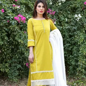 巴基斯坦新设计的Shalwar Kameez为女性设计的正式和休闲服装/缝制/未缝制优质草坪