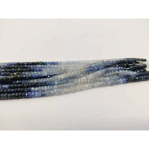 Perles Rondelles Facettées Ombrées en Saphir Bleu 4-5mm Naturelles Taille Brillante Polies pour la Fabrication de Bijoux - Product Image 3