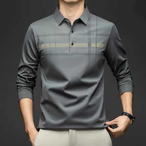 เสื้อยืดโปโลแขนยาวสำหรับผู้ชาย, เสื้อยืด2025ทรงหลวมลำลองสำหรับธุรกิจ - Product Image 1