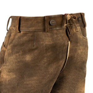 Qualité personnalisée Vêtements de rue Lederhosen Cuir Short Brodé Élégant Short d'Entraînement de Course en Plein Air Poches Solides - Product Image 6