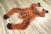 Tapis imprimé animal style bohème motif chimpanzé, prix direct usine, en laine douce et soyeuse, couleur personnalisable, poils moyens, adapté aux animaux domestiques, antidérapant