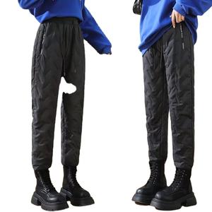 Pantalon de survêtement en polaire épais pour femme, imperméable, 100% coton, vêtement thermique, coupe-vent, logo vintage, taille chaude, Bayer - Product Image 3