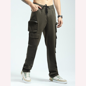 กางเกงคาร์โก้แฟชั่นผู้ชายกางเกงลำลองลายทางแบบลำลองกางเกงหลายกระเป๋าใส่สบายกางเกงผู้ชายซักได้ - Product Image 3