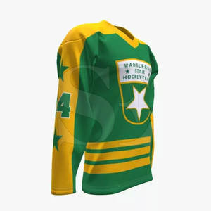Maillot de hockey sur glace personnalisé de haute qualité en polyester avec impression par sublimation et logo brodé Design gratuit vêtements de hockey sur glace - Product Image 1
