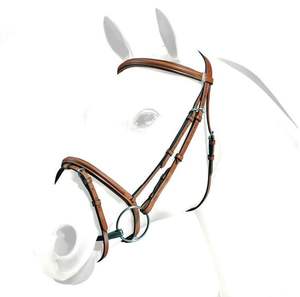 Brida Flash Snaffle de cuero de caballo BRE01 Brida de caballo de cuero genuino colorido negro/marrón en India - Product Image 1