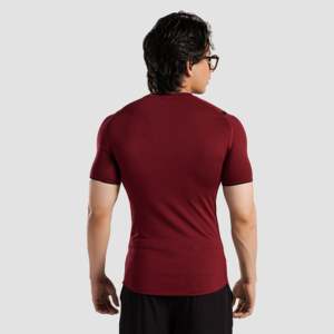 เสื้อยืด GAI ARR ลำลอง ผ้าโพลีเอสเตอร์ 100% สีแดงเลือดหมู แขนสั้น ผ้าถักทอเนื้อนุ่ม พร้อมลายพิมพ์ดิจิทัล - Product Image 3
