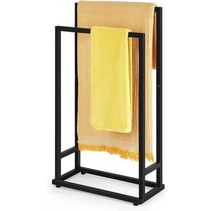 Porte-serviettes en métal noir de luxe offrant une solution de rangement élégante et un appel sophistiqué pour la décoration de la salle de bain - Product Image 6