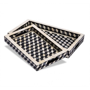 Bandeja Decorativa Hecha a Mano con Incrustaciones de Hueso Floral Art Deco, Florero de Mesa para Decoración del Hogar, para Bodas Elegantes, Regalo de Ramadán o San Valentín para Servir - Product Image 2