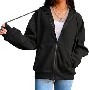 Sudadera con Capucha y Cremallera Delantera para Mujer, Estilo Casual, Moda Urbana, Chaqueta con Capucha, Manga Larga, Ligera, Ropa Exterior - Product Image 2