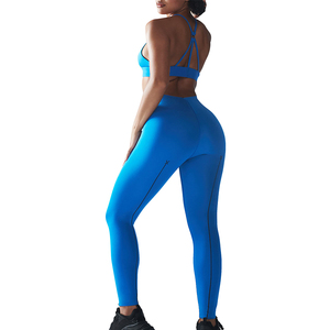 Conjuntos de Yoga de 2 Piezas para Mujer, Diseño Nuevo, Color Sólido, Transpirables, de Secado Rápido, Tallas Grandes, Cintura Elástica, Logotipo Frontal, Buen Precio, Venta al Por Mayor - Product Image 3
