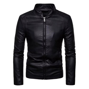 Leather Jacket with Sleeves and Down Fur <b>top</b> quality Fur Turn Down Collar Belt Decoration <b>Black</b> Real Men's Leather Jackets - Product Image 1