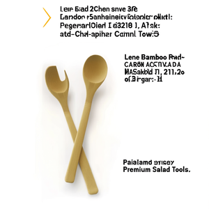 Set di Ciotole per Insalata Personalizzate Lene Bamboo, Utensili Premium per Insalata - Product Image 2