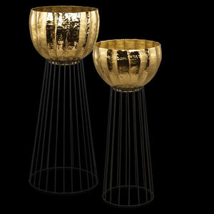 Black & Gold Garden Pot <b>Planters</b> with Iron Modern <b>Stand</b> Medium Size <b>Planter</b> for Decoration Standing Garden <b>Planters</b> - Product Image 1