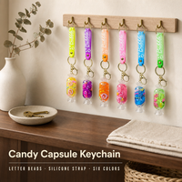 Bracelet en silicone transparent avec capsule bonbon, porte-clés en acrylique, pendentif de sac, accessoire cadeau