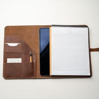 Cartera de marca NEXXGEN de cuero genuino personalizada, presentación, entrevista, currículum, organizador de documentos legales, archivo de Bloc de notas