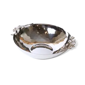 Bol de table de luxe avec motif de couronne bol de salle à manger fine feuille d'or vaisselle d'hôtel plat en métal fabriqué par Zahid Exports plaqué coffre-fort - Product Image 1