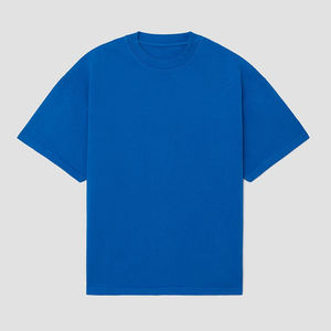 Camiseta de algodón 100% de primera calidad con estampado bordado personalizado, logotipo, cuello antipilling, ajuste holgado, informal, sólido para hombres y mujeres, de gran tamaño - Product Image 1